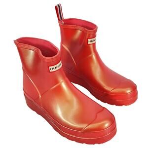 Hunter Red Ankle Boots